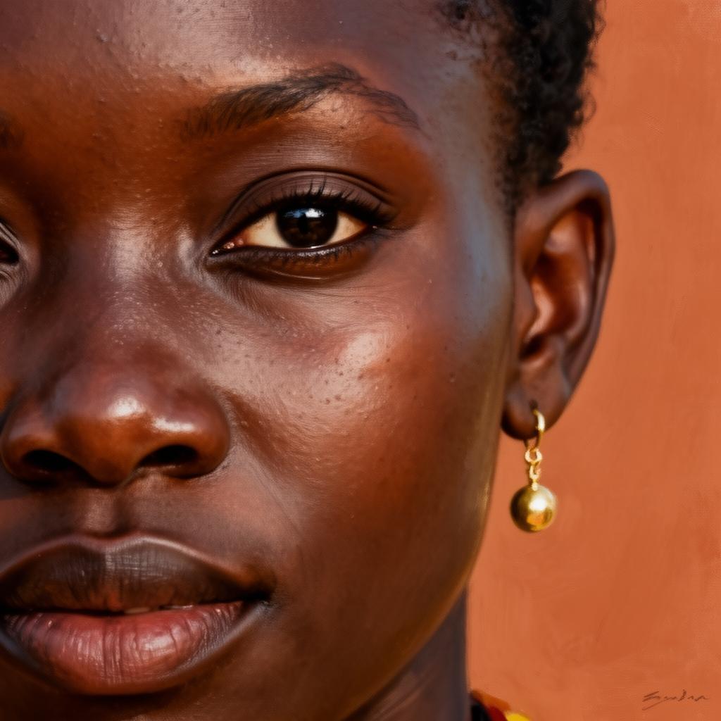 Close-up portrait, warm light
