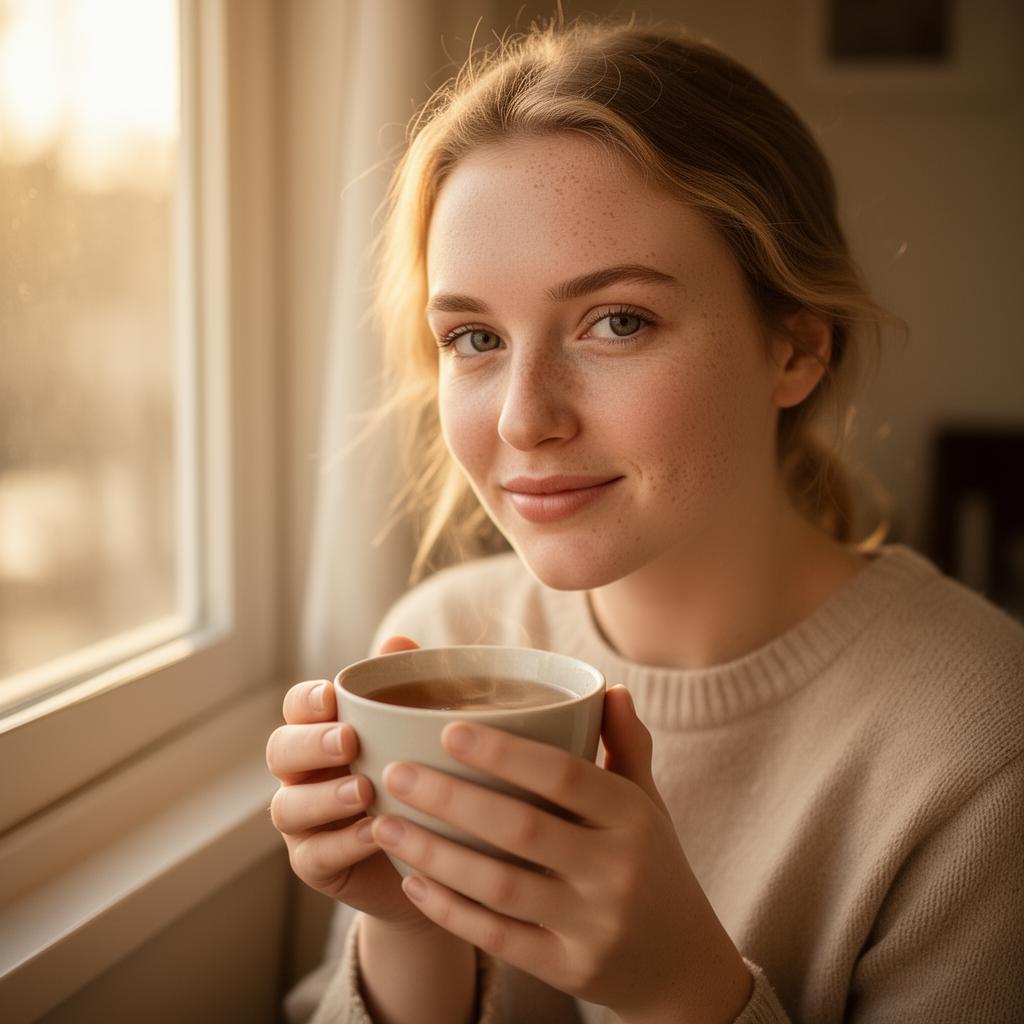 Morning ritual in soft light
