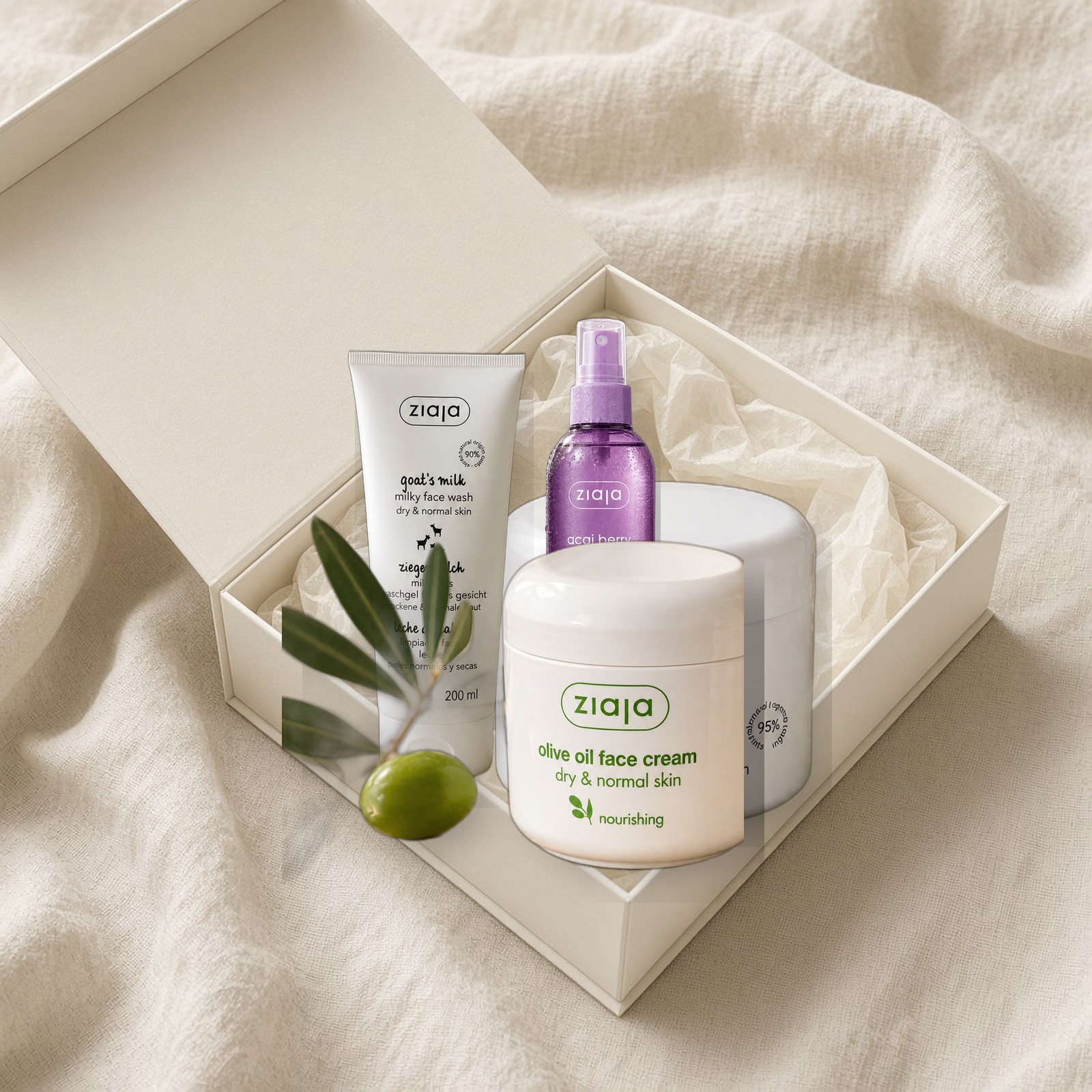 Dry Repair set — Ziaja products together