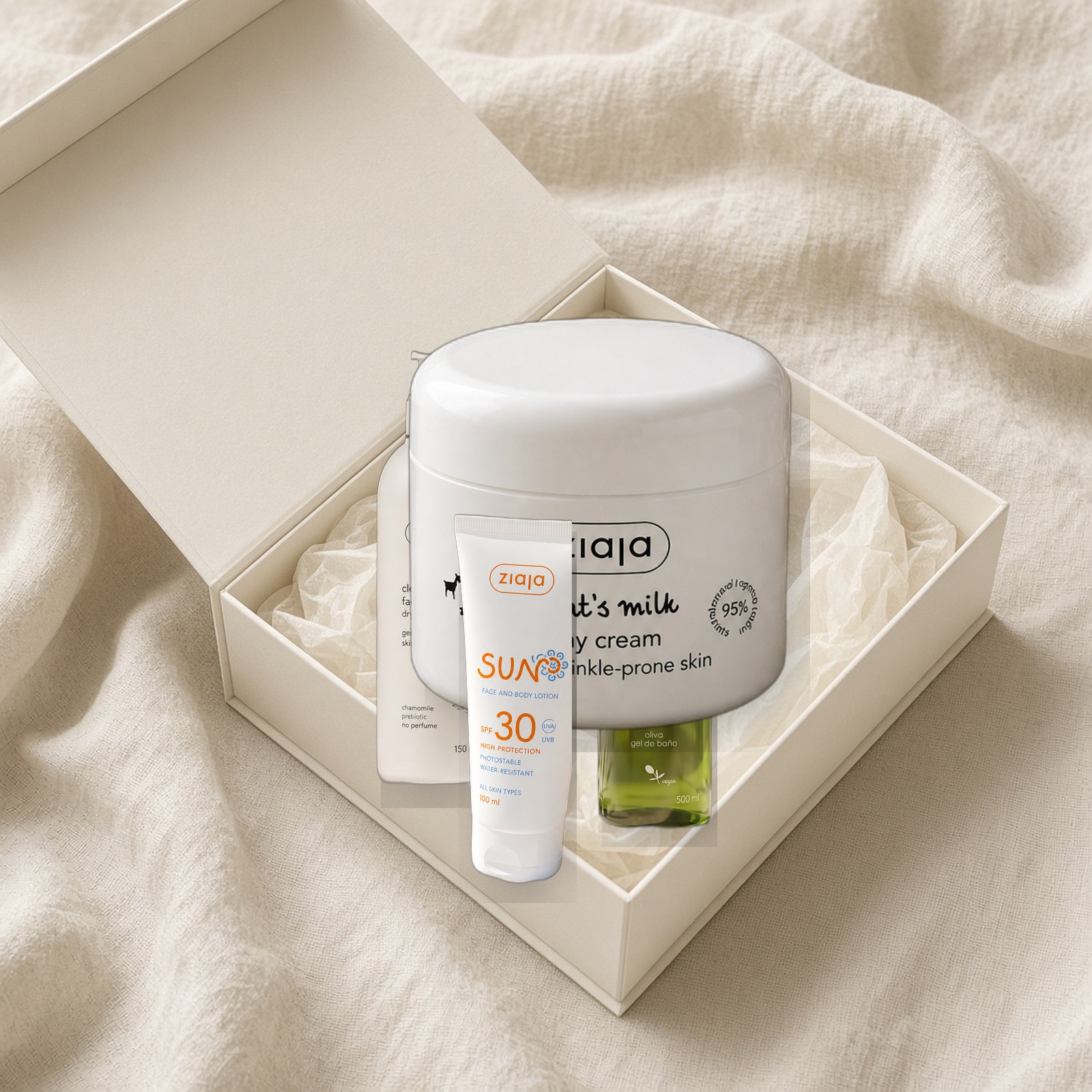 Sensitive Skin set — Ziaja products together